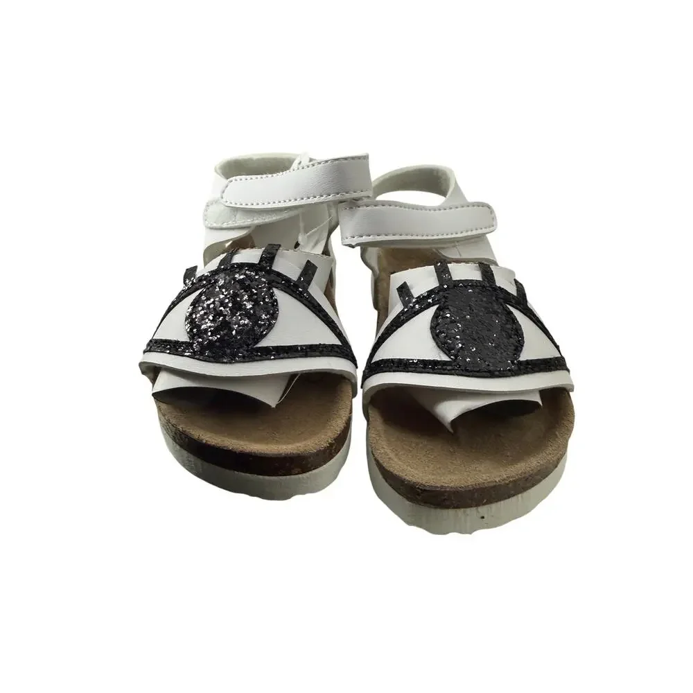 Boxbo Galaxy Eyes White Sandal Black Accent Kids Wistiti